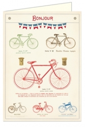 French Vintage Bikes Greeting Card
